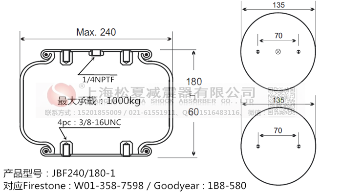 JBF240-180-1橡膠<a href='http://m.tsbbyy.cn/' target='_blank'><u>空氣彈簧</u></a>