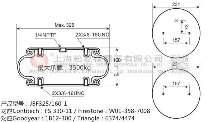 JBF325/160-1橡膠<a href='http://m.tsbbyy.cn/' target='_blank'><u>空氣彈簧</u></a>